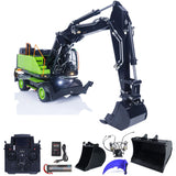 EC380 1/14 RC Hydraulikbagger Rad-Baufahrzeug 3-Arm Fernbedienung Bagger Modell Greifer Kippbarer Zweischalengreifer