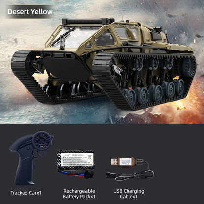 TOUCAN RC HOBBY 1/18 RC Drifting Tracked Off Road Vehicle C8812 2.4GHz Remote Control Simulation Model Car LED Lights 360 Degree Rotation RTR