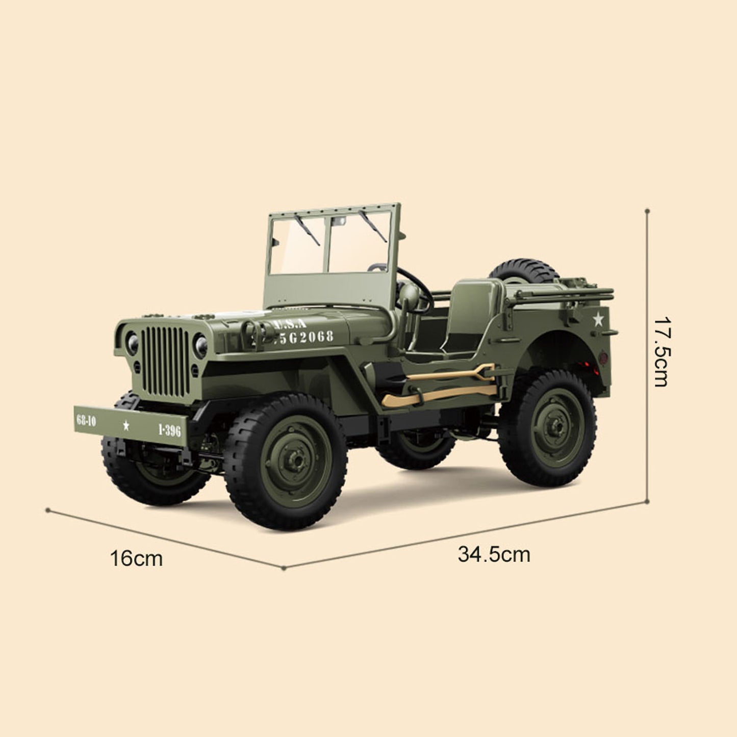 1/10 RC Off Road Vehicle C8815 4WD Remote Control Rock Crawler Car Military Truck Model Climbing Car RTR Battery LED Lights