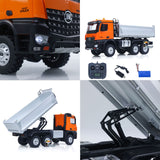 1/14 HUINA 1598 2.4G Remote Control Dumper 6x6 Engineering Transport Vehicle Lifting Rod Tipper Car Light Sound Battery Toys