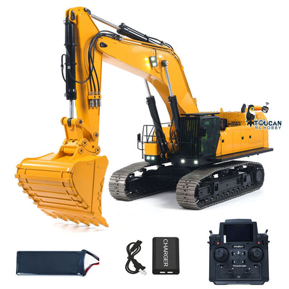 UESD 1/12 RC Hydraulic Heavy Excavator 395F Metal Remote Control Digger Finished Model 3.0L Dual Pump teshulianjie