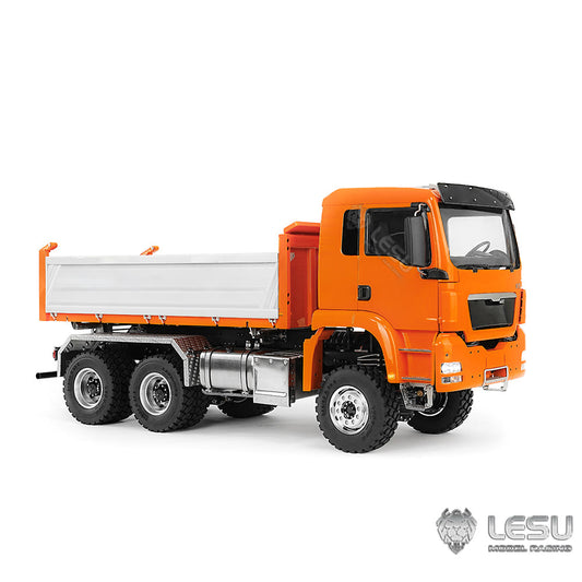 TOUCAN RC HOBBY LESU TGS 1/14 RC Hydraulic Dump Truck 6x6 Metal Remote Control Dumper Car Model Three-Way Dumping Emulated Tipper Hobby Models