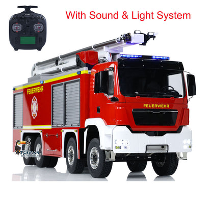 TOUCAN RC HOBBY 1/14 Metal Chassis Snozzle High-reach Extendable Turret 8x4 Remote Control Fire Truck Servo ESC Motor Light Sound System