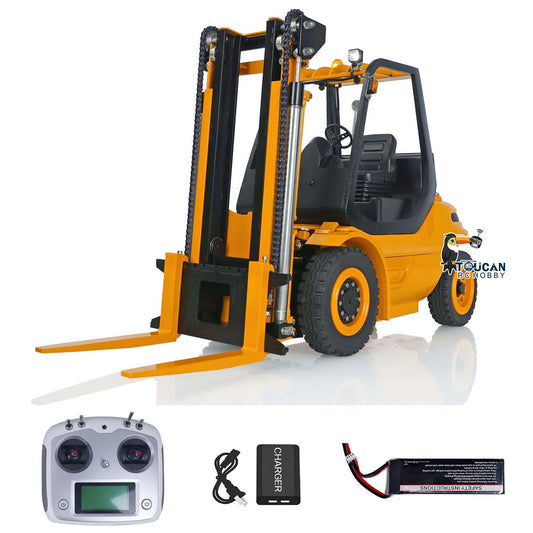 €100 OFF 11.11 BIG SALE LESU Hydraulic RC Forklift Truck 1/14 Radio Control Transfer Car RTR Truck
