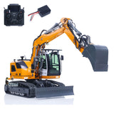 Metal 1/14 RC Hydraulic Excavator LR914 PRO MAX Remote Control Digger Construction Car 8ways Valve PL18EV LITE Radio Battery