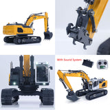 XDRC 1/14 945 Metal RC Hydraulic Excavator Remote Control Digger Assembled Painted Hobby Model Sound Light System