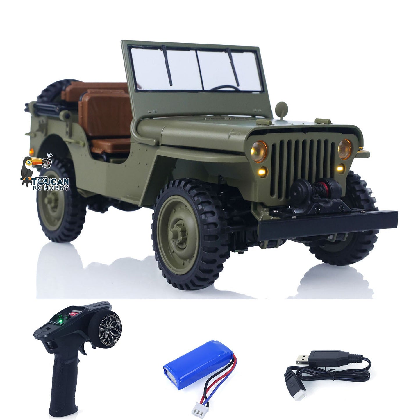 HG 1/14 4x4 Elektrischer Militär-LKW HG4 58 Cabrio Geländewagen Kampffahrzeug Ferngesteuertes Auto 2-Gang Licht Sound Motor Modell