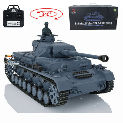 Henglong 1/16 TK7.0 Plastic German Panzer IV F2 3859 RTR RC Tank Model Infrared Combat BB Pivot Steering Smoke Unit Metal Barrel