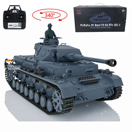 Henglong 1/16 TK7.0 Plastic German Panzer IV F2 3859 RTR RC Tank Model Infrared Combat BB Pivot Steering Smoke Unit Metal Barrel