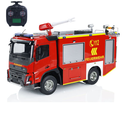 TOUCAN RC HOBBY 1/14 4x2 RC Fire Vehicles Radio Control Fire Fighting Truck 3-speed Transmission Lighting and Sound System Assembled and Painte