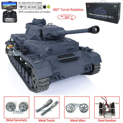 1/16 Maßstab TK7.0 Verbesserter Henglong Panzer IV F2 RTR RC FPV Modellpanzer 3859 360 Turmketten Kettenräder Leiträder Laufräder
