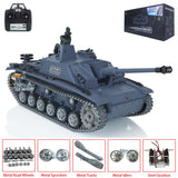 2.4Ghz Henglong 1/16 Scale TK7.0 Customized Ver Stug III Raedy To Run Remote Controlled Tank 3868 Metal Tracks Wheels Smoke Sound