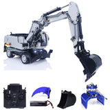 1/14 3-arms RC Hydraulic Excavator R946 Wheeled Metal Remote Control Digger Hobby Model Grab Ripper Tiltable Clamshell Bucket