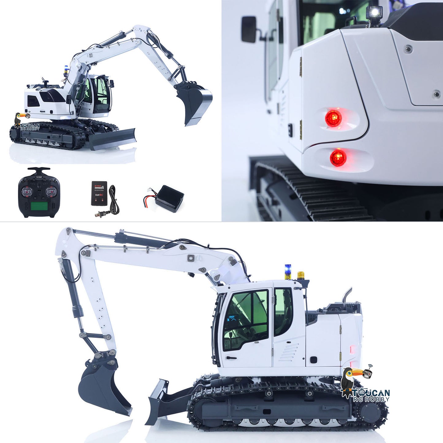 CUT 1/14 Scale 914 Metal RC Hydraulic Excavator 5-ways Valve Remote Control Digger ST8 Radio Controller Model for Hobbyists
