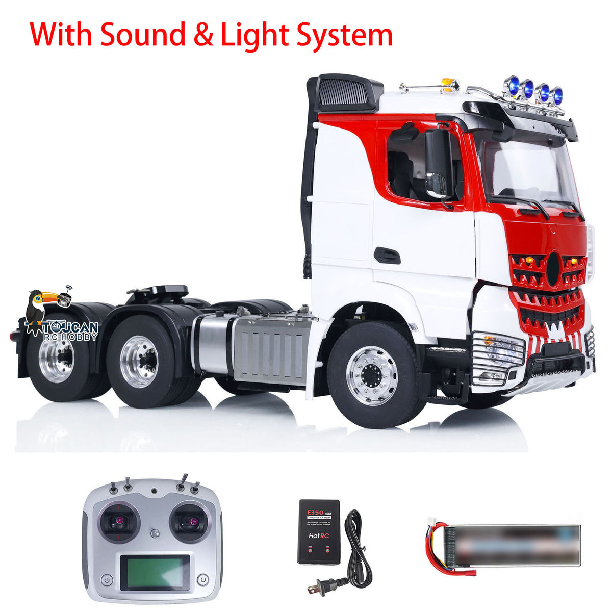 1/14 TOUCAN RC HOBBY RC Tractor Truck 6x6 Metal Chassis Radio Control Car Model Painted Assembled Smoke Light Sound System