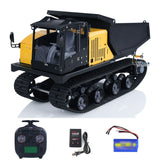 Fast  Free Shipping 1/14 RC Hydraulic Crawler Dump Truck T14R Metal Tracked Tipper RTR Construction Machine Flysky ST8 Radio Sound