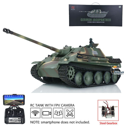 Henglong 1/16 TK7.0 Plastic German Jadpanther 3869 RTR RC Tank FPV Infrared Combat BB Unit Smoke Steel Gearbox Metal Barrel