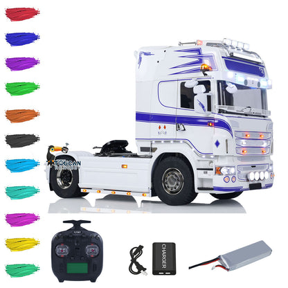 1/14 RC Sattelzugmaschine 4x4 RTR Transportfahrzeug Metallchassis R730 Smoke 3-Gang Zusammengebauter LKW