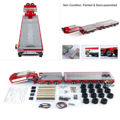 1/14 2 + 5 achsen RC Metall Schwere Anhänger Tieflader Anhänger Für TAMIYA LESU RC Traktor Lkw Radio Gesteuert Lkw Bagger loader