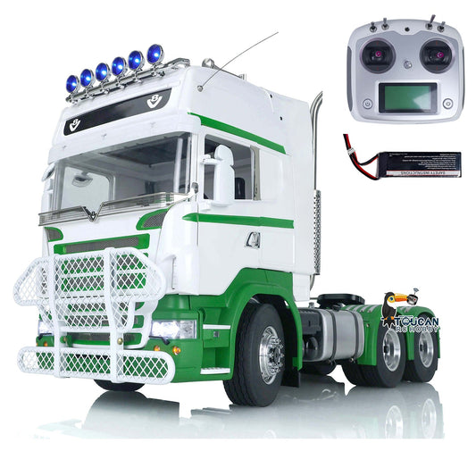 TOUCAN RC HOBBY 1/14  RC Tractor Truck for 6x6 Remote Control Cars Metal Chassis Sound Light Front Bumper