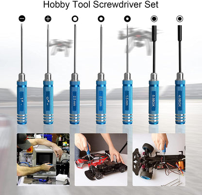 10-teiliges Reparaturwerkzeug-Set aus Metall, Zangen, Schraubendreher, Sechskantschraubendreher für RC-Auto, Boot, LKW, emulierte Fernbedienung, Flugzeuge, Hobby-Modell