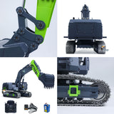1/12 6-Way Valves Remote Control Hydraulic Excavator 395F Metal RC Digger Dual Pump Brushless Motor Light Sound System Paladin PL18EV LITE Radio