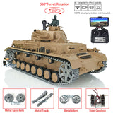Henglong 1/16 Scale TK7.0 Upgraded German Panzer IV F Metal Version RTR Remote Controlled Tank 3858 360 Turret Smoke Sound FPV