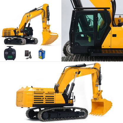 55KG Metall 1/14 RC Hydraulikbagger 395F Fernbedienung Bagger Doppelpumpe RTR Schwere Maschine Flysky ST8 Radio Batterie 6CH Ventil