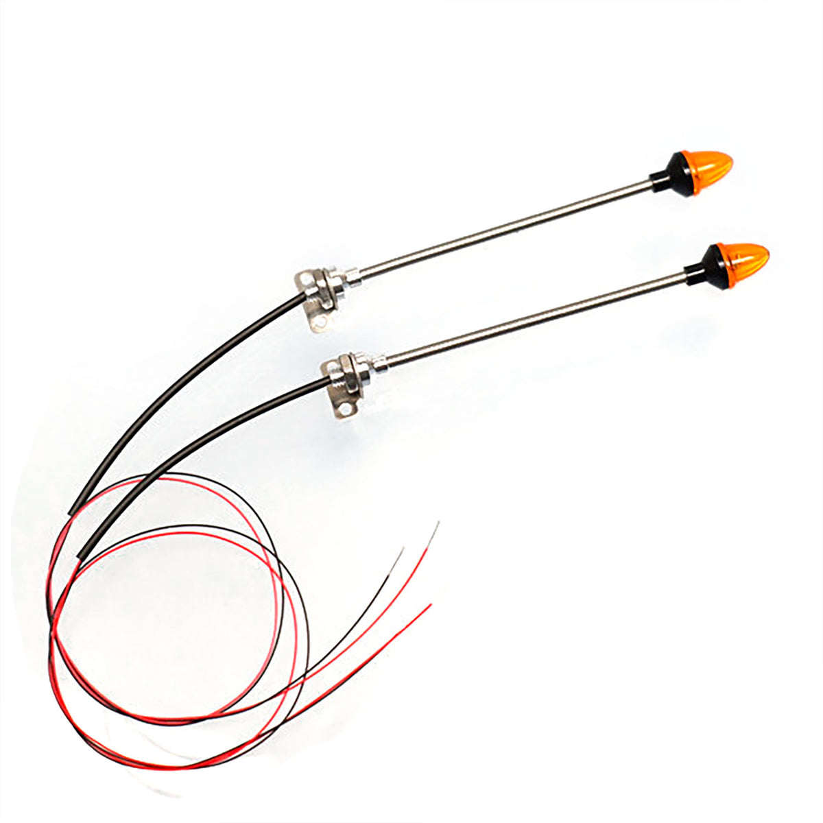 1 Paar LED-Kunststoff-Markierungsleuchte, Seitenwarnleuchte, 2,2 V – 3 V, für DIY Tamiya 1/14 RC Traktor-LKW-Modell, Bulldozer, Kipper, Autoteile