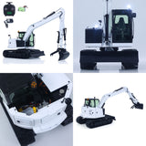 1/14 C308 RC Hydraulic Excavator 4 Valve Remote Control Construction Vehicle Extended Arm Brushless Motor No Sounds Charger