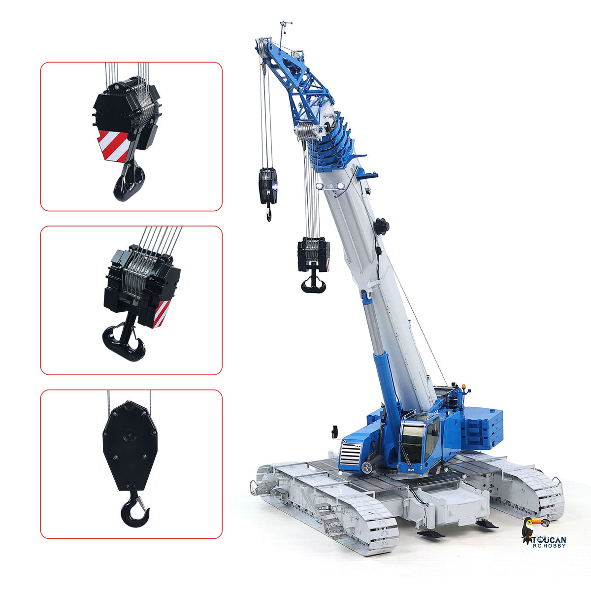 TOUCAN RC HOBBY Eyewhale D1220 1/14 Metal RC Hydraulic Telescopic Crawler Crane Truck Engineering Vehicle 10CH Valve Brushless ESC for Adults