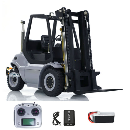 €100 OFF 11.11 BIG SALE 1:14 LESU RC Hydraulic Forklift Metal RTR Remote Control Fork Lift Truck Model