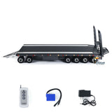 Metal 6 Axles Full Trailer for 1/10 1/8 1/7 RC Car 1/14 1/12 Hydraulic Trucks