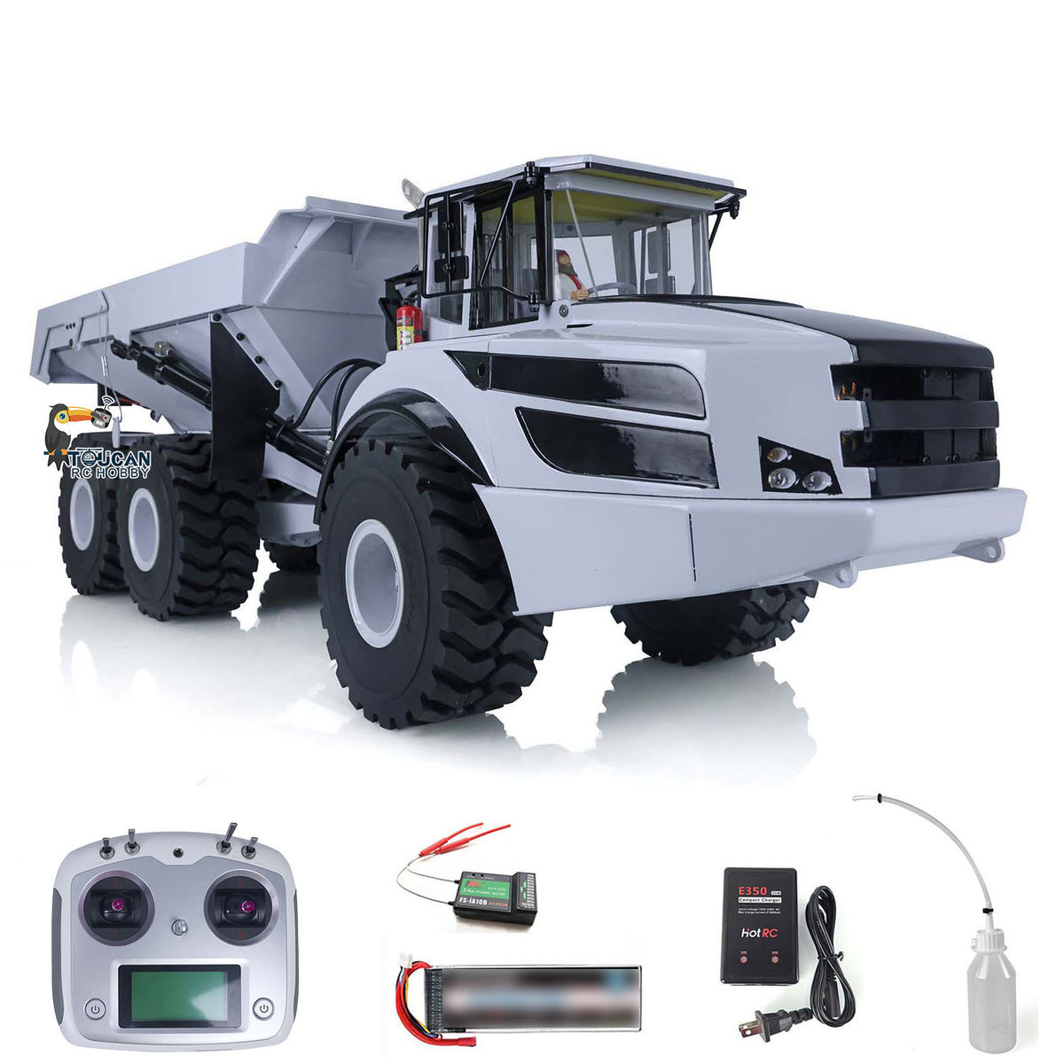 XDRC-ArticulatedTruck 1/14 Metal RC Hydraulic Articulated Truck 6x6 Brushless Power w/Battery & Charger