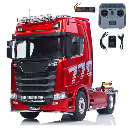 1/14 KABOLITE 100 4X2 Remote Control Tractor Truck 770S RC Construction Vehicle RTR Model Light System 2Speed Transmission Differential Locks