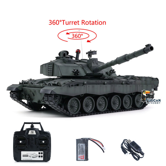 TOUCAN RC HOBBY Henglong 1/16 TK7.0 Professional British Challenger II 3908 RTR RC Tank 360 Degrees Turret BB IR Smoke Metal Tracks Sprockets Idlers Road Wheels Gearbox