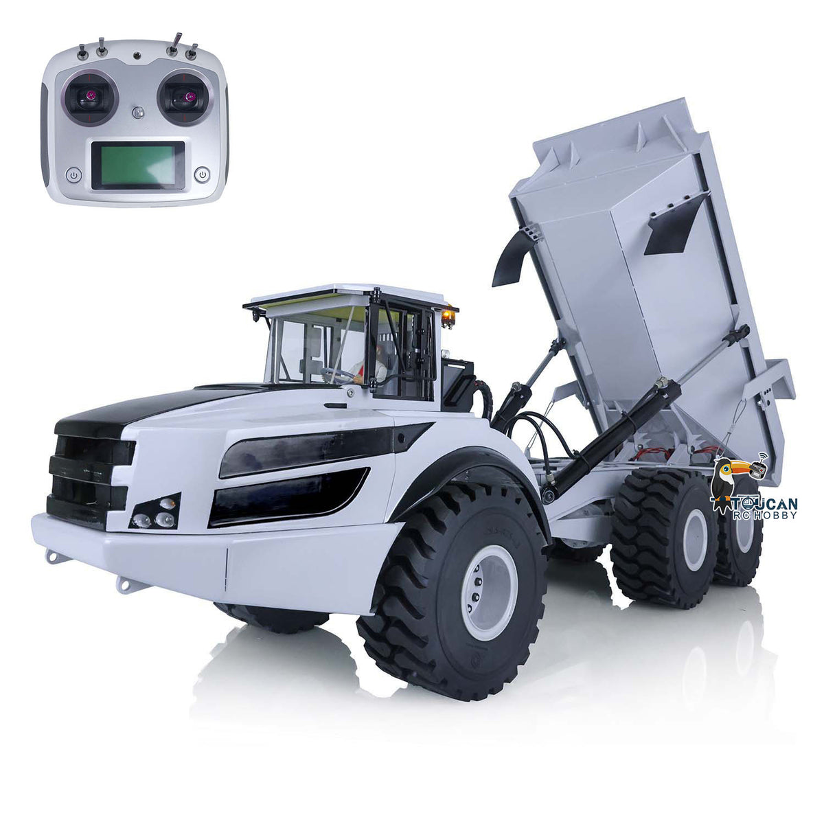 XDRC-ArticulatedTruck-PNP 1/14 Scale Heavy Duty Steel Hydraulic Articulated Hauler Complete Set No Battery