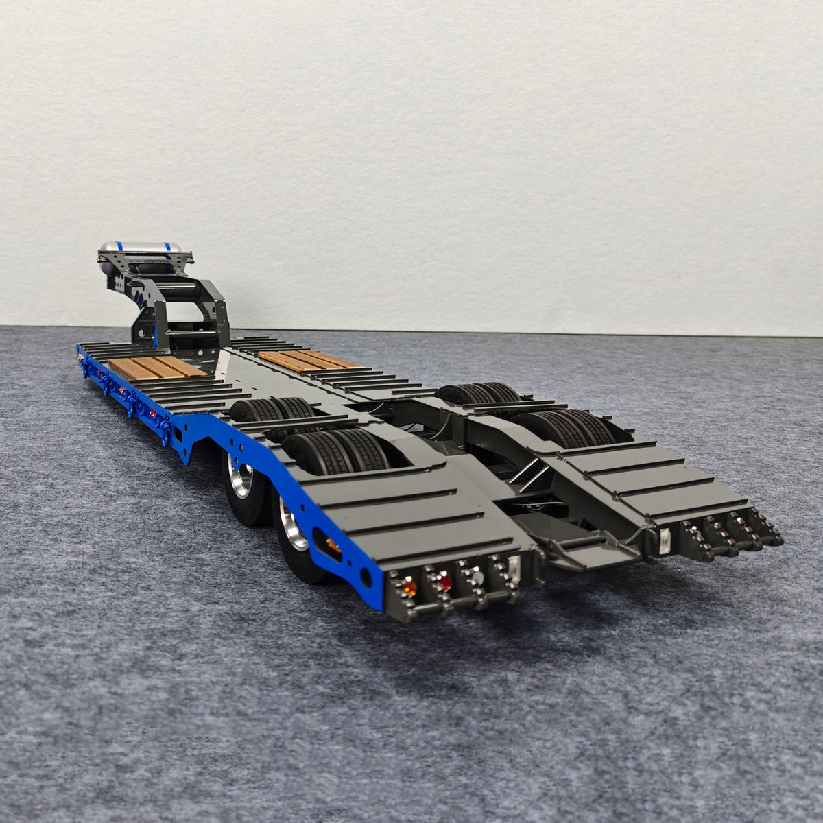 TOUCAN RC HOBBY 10.6 Inches Width Metal 2-Axle Gooseneck Low Flatbed Trailer for 1/14 TAMIYA Radio Controlled Tractor Truck DIY RC Model Car