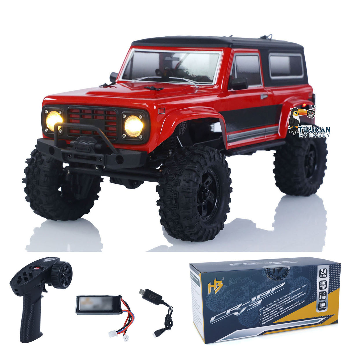 4WD RC Rock Crawler Auto Rushmore CR18P V3 1/18 2,4 GHz Crawler RTR Fahrzeug Hobbywing Bürstenloser Motor ESC Lichter USB-Ladegerät