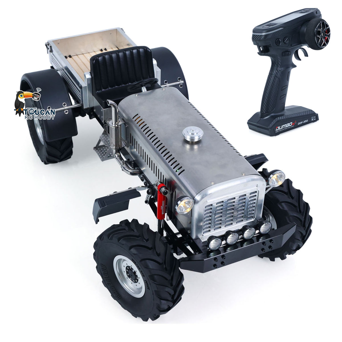 TOUCAN RC HOBBY MD 4WD 1/10 Metal RC Tractor MD009 Remote Control Off Road Car Dual Motor Winch Axles Diff Lock Radio Light System No Battery