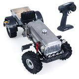 MD 4WD 1/10 Metal RC Tractor MD009 Remote Control Off Road Car Dual Motor Winch Axles Diff Lock Radio Light System No Battery