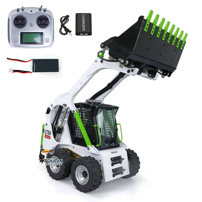 TOUCAN RC HOBBY LESU 1/14 Metal Wheeled Skid-Steer Hydraulic RC Loader Aoue LT5H I6S RTR Painted Ripper Scarifier Gripper Sieve Bucket Trailer