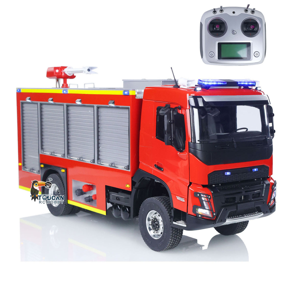 TOUCAN RC HOBBY 1/14 RTR Electric Model Car 4X4 Metal Axles Gearbox Remote Control Fire Fighting Vehicle BZ Flysky i6S Radio 2Speed Light Sound
