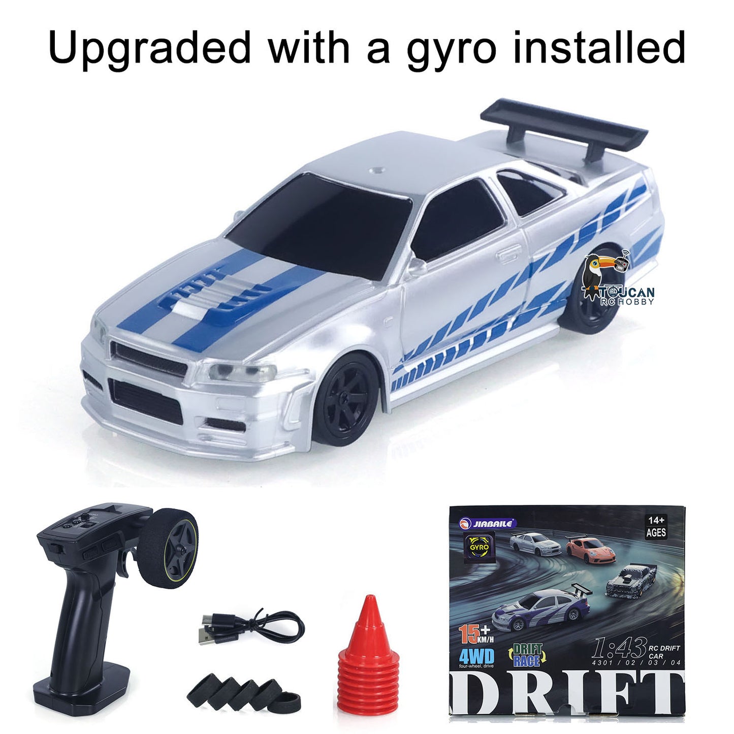 4304A 2,4 GHz 1/43 RC Drift Car 4WD Hochgeschwindigkeits-Rennfahrzeuge RTR Mini-Auto Spielzeugmodell Radio Batterie Lichter Gyroskop