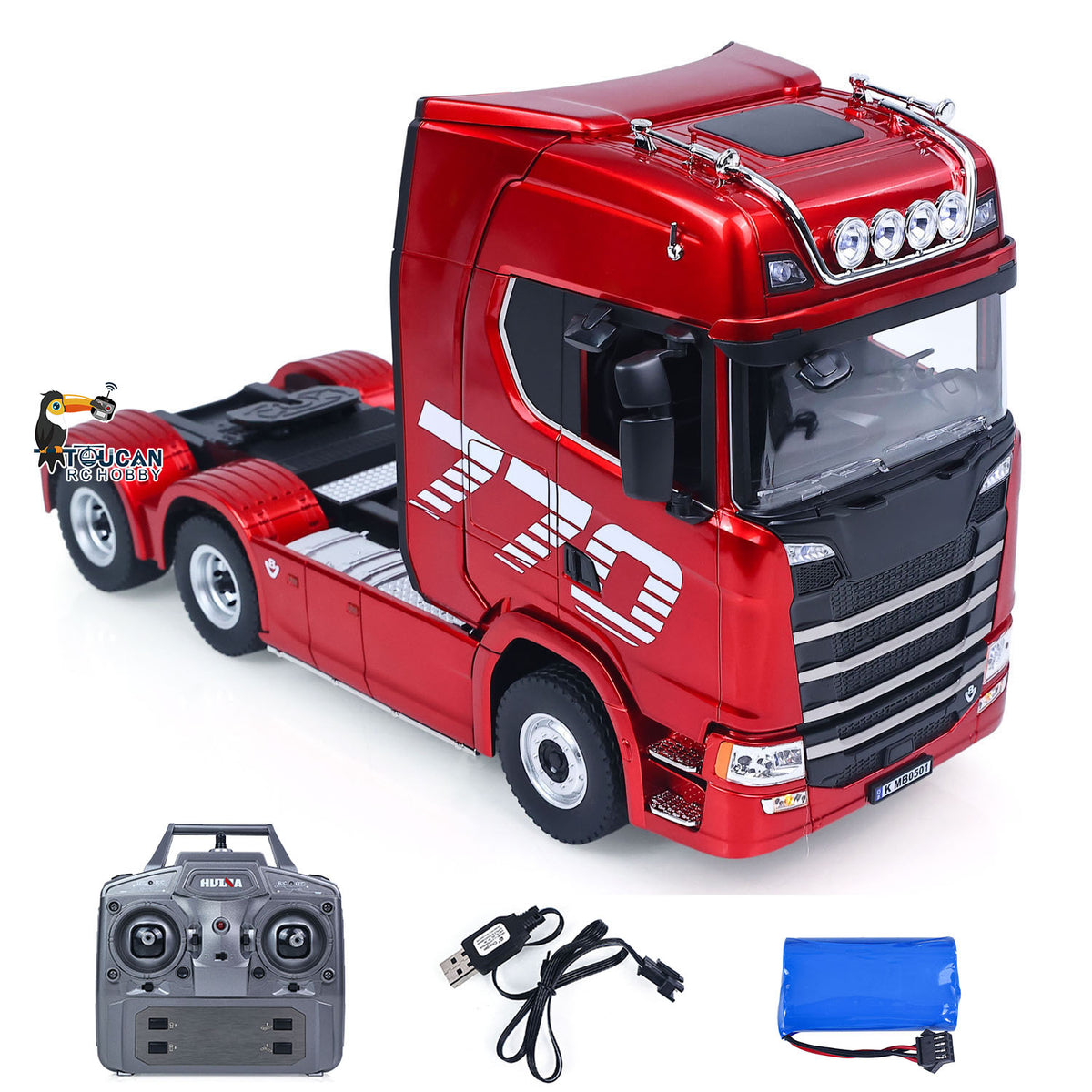 TOUCAN RC HOBBY RTR HUINA 1/18 RC Lorry Car Plastic Remote Control Tractor Truck SC 770S 1501PRO 6X4 SC Model Lights Sound System RTR Model