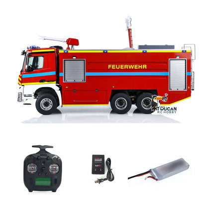 1/14 RC Feuerwehrfahrzeuge 6x6 Ferngesteuertes Feuerwehrauto Betriebsbereites Auto Emuliertes Modell Lichter Ton ST8 Sender