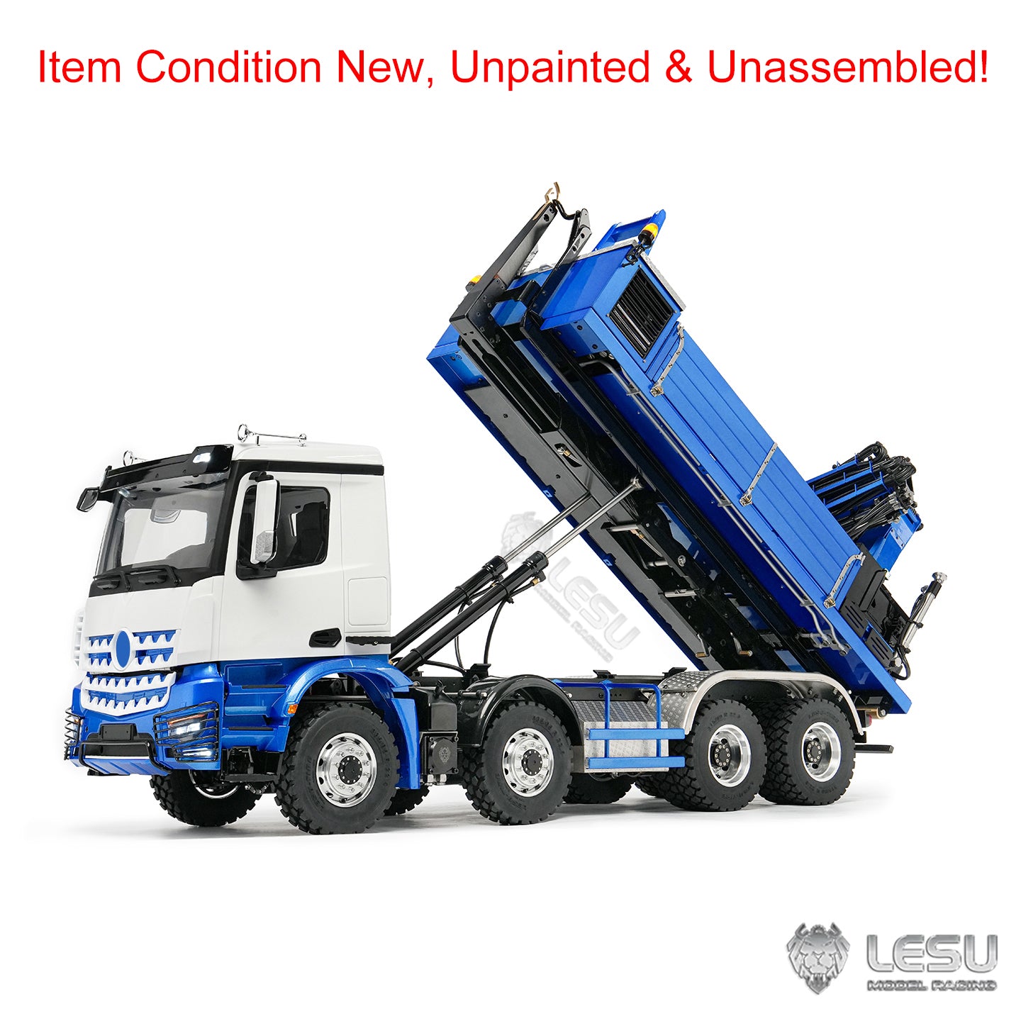 TOUCAN RC HOBBY  LESU 1/14 RC Hydraulic Roll On off Dumper Truck Crane Metal 8x8 Chassis Tipper Model Axle Lock 2+7CH Valve