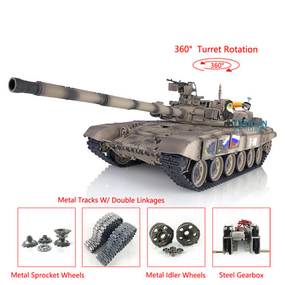 Henglong 1/16 Maßstab TK7.0 Russischer T90 Ferngesteuerter Ready To Run Tank 3938 W/ 360 Turm Metallketten Kettenräder Leiträder