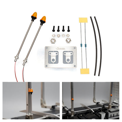 1 Paar LED-Kunststoff-Markierungsleuchte, Seitenwarnleuchte, 2,2 V – 3 V, für DIY Tamiya 1/14 RC Traktor-LKW-Modell, Bulldozer, Kipper, Autoteile