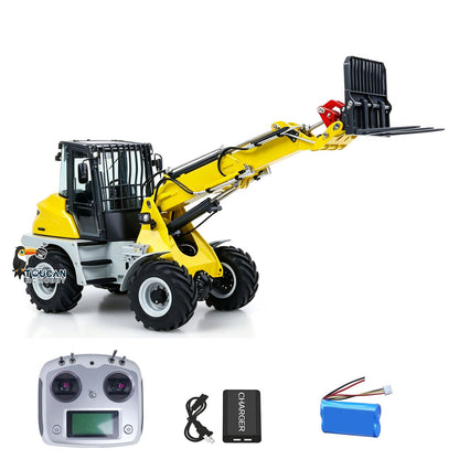 TOUCAN RC HOBBY LESU RTR 4X4 1:14 RC Hydraulic Telescopic Arm Loader AOUE AT1050 Metal Fork Lift Trucks Light Sound Flysky I6S Radio Battery